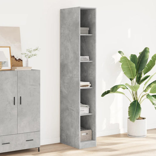 Armadio Grigio Cemento 30x50x200 cm in Legno tecnico