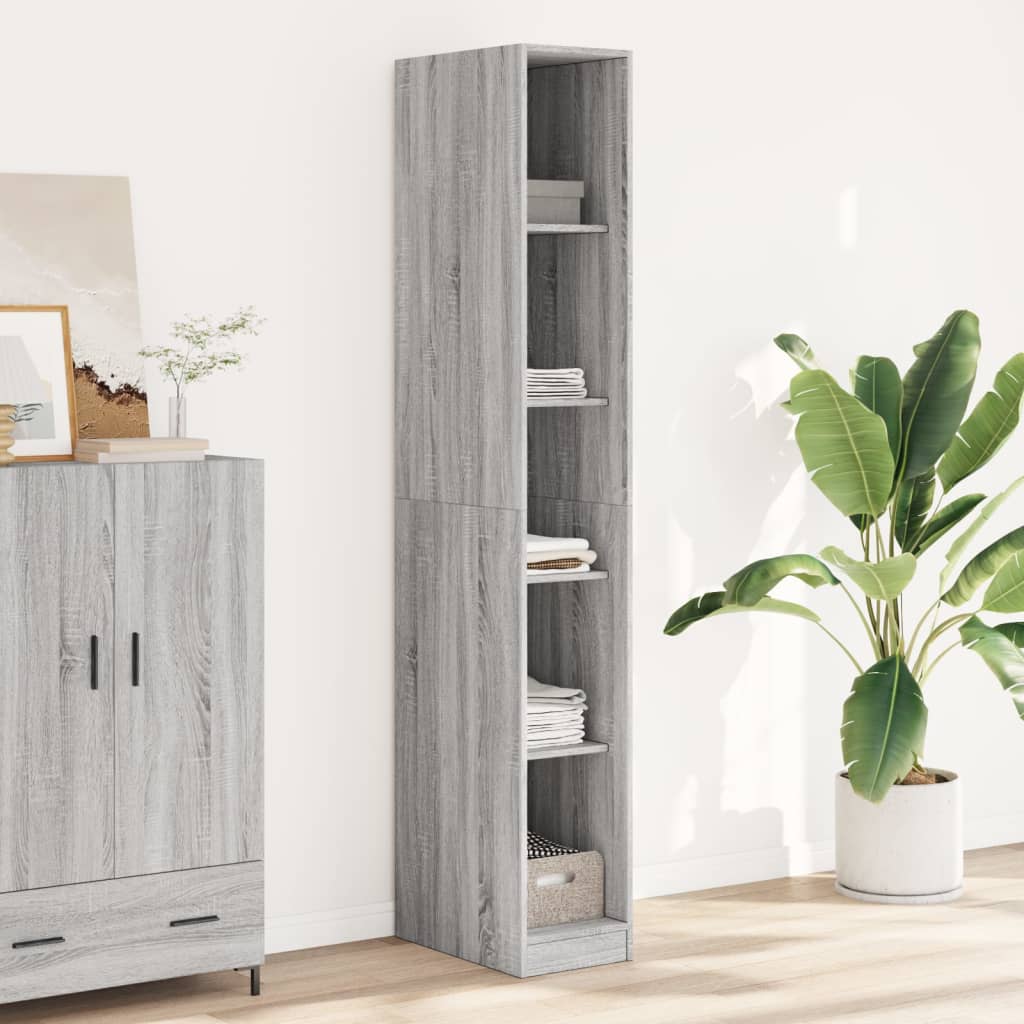 Armadio Grigio Sonoma 30x50x200 cm in Legno tecnico
