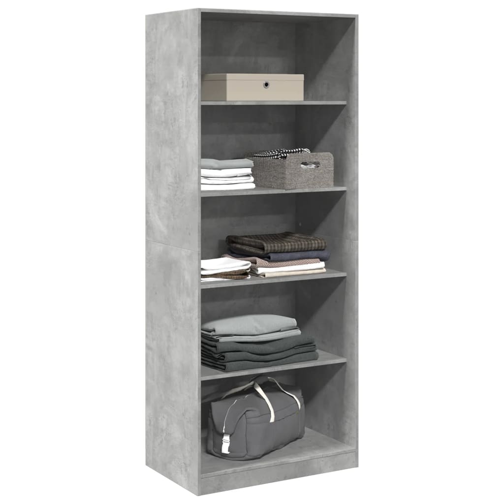 Armadio Grigio Cemento 80x50x200 cm in Legno tecnico
