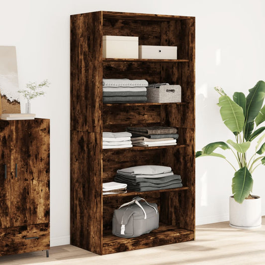 Armadio Rovere Fumo 100x50x200 cm in Legno tecnico