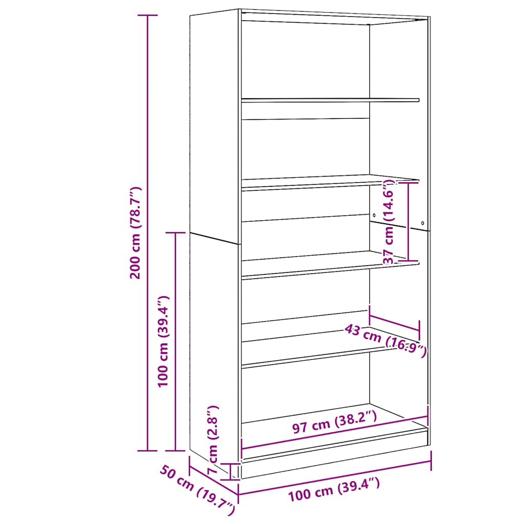 Armadio Rovere Artigianale 100x50x200 cm in Legno tecnico