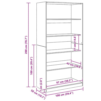 Armadio Rovere Artigianale 100x50x200 cm in Legno tecnico