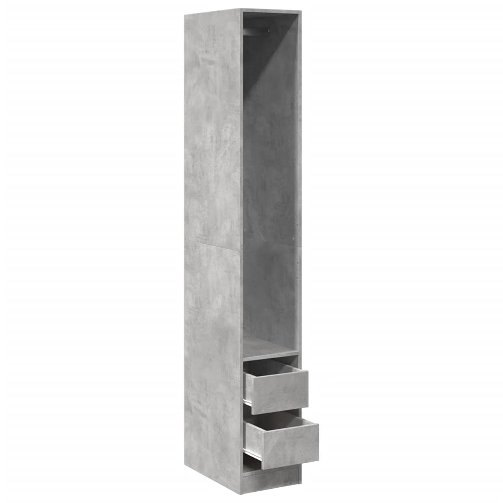 Armadio Grigio Cemento 30x50x200 cm in Legno Multistrato - homemem39