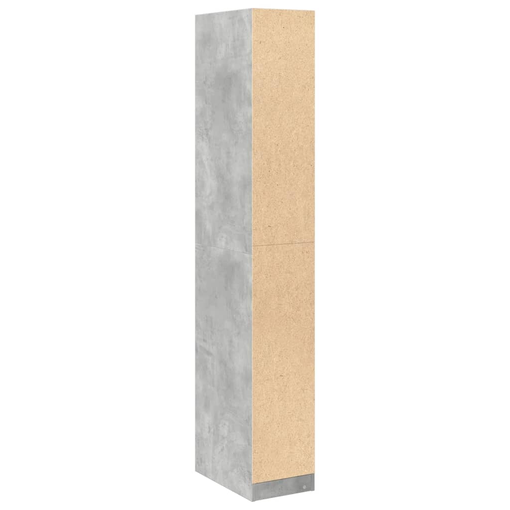 Armadio Grigio Cemento 30x50x200 cm in Legno Multistrato - homemem39