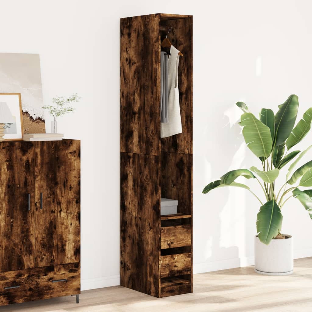 Armadio Rovere Fumo 30x50x200 cm in Legno Multistrato | homemem39