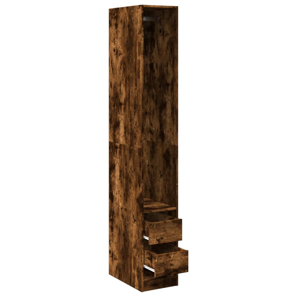 Armadio Rovere Fumo 30x50x200 cm in Legno Multistrato | homemem39