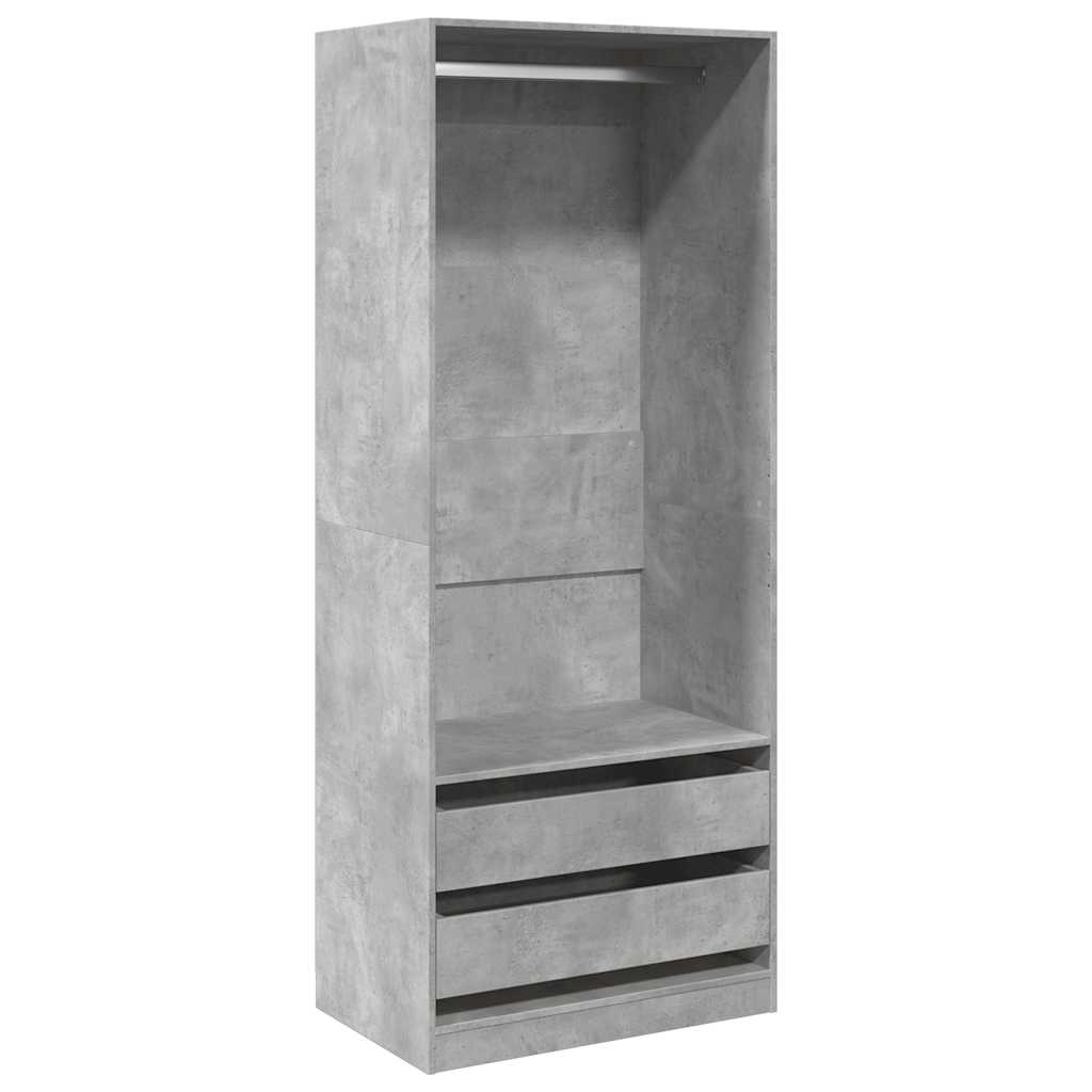 Armadio Grigio Cemento 80x50x200 cm in Legno Multistrato
