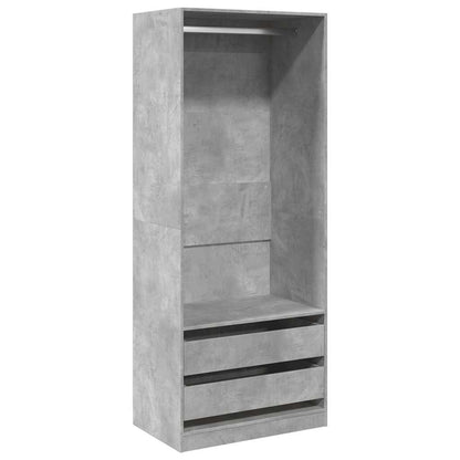 Armadio Grigio Cemento 80x50x200 cm in Legno Multistrato