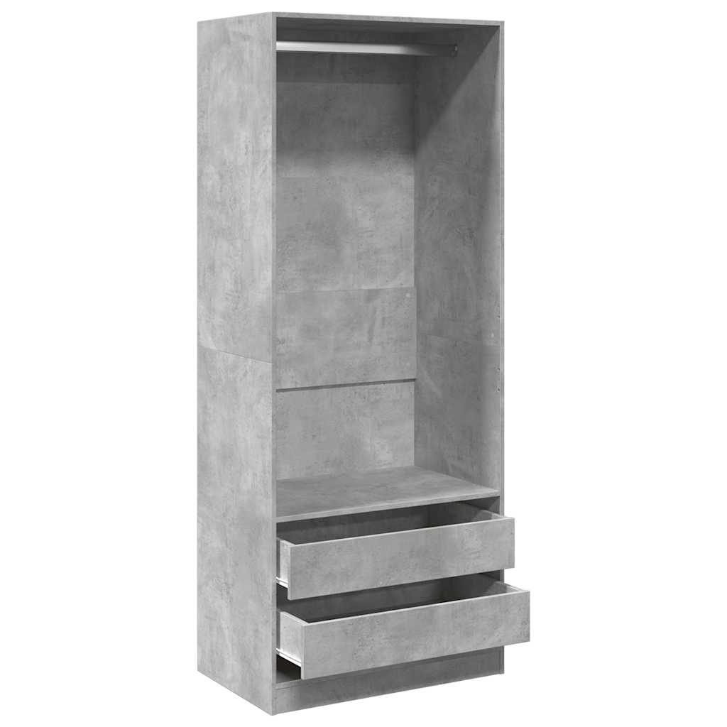Armadio Grigio Cemento 80x50x200 cm in Legno Multistrato | homemem39