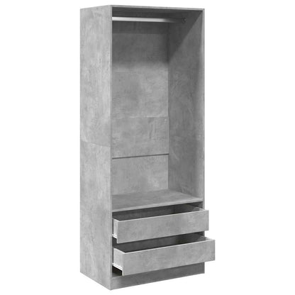 Armadio Grigio Cemento 80x50x200 cm in Legno Multistrato | homemem39