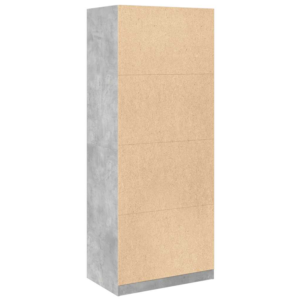 Armadio Grigio Cemento 80x50x200 cm in Legno Multistrato | homemem39