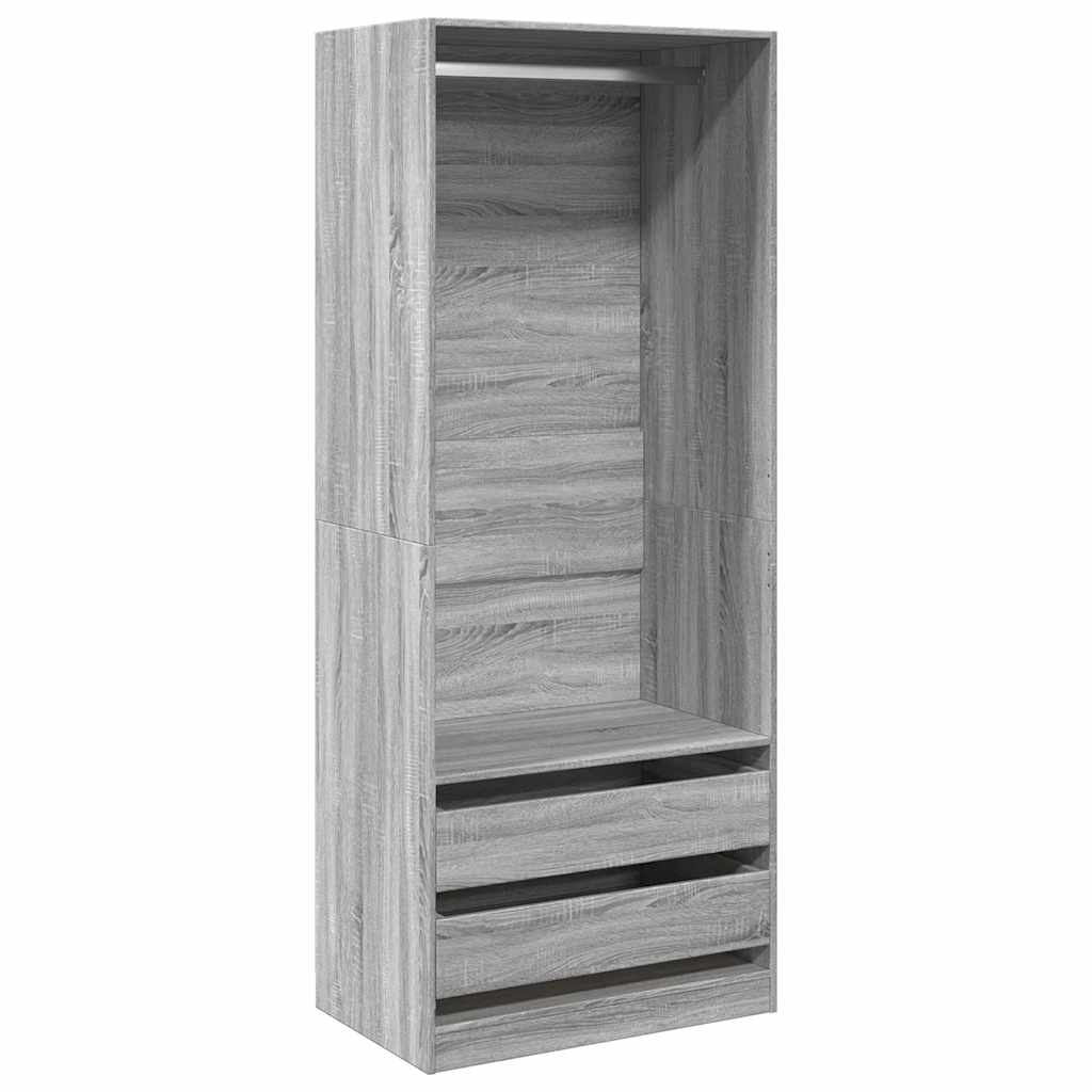 Armadio Grigio Sonoma 80x50x200 cm in Legno Multistrato | homemem39