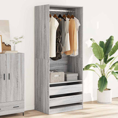 Armadio Grigio Sonoma 80x50x200 cm in Legno Multistrato | homemem39