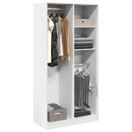 Armadio Bianco 100x50x200 cm in Legno Multistrato | homemem39