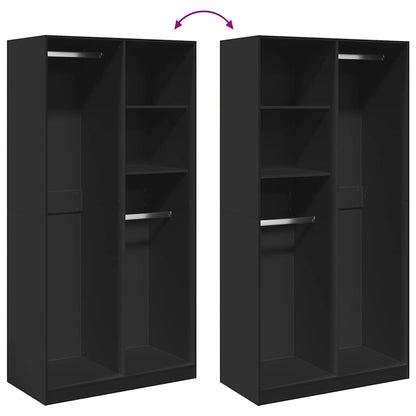 Armadio Nero 100x50x200 cm in Legno Multistrato | homemem39