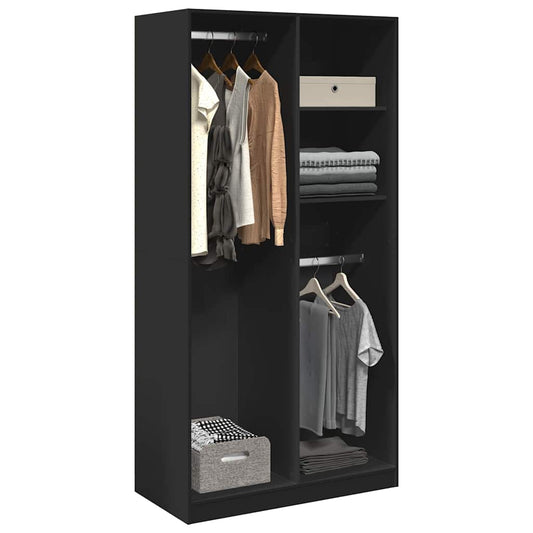 Armadio Nero 100x50x200 cm in Legno Multistrato | homemem39