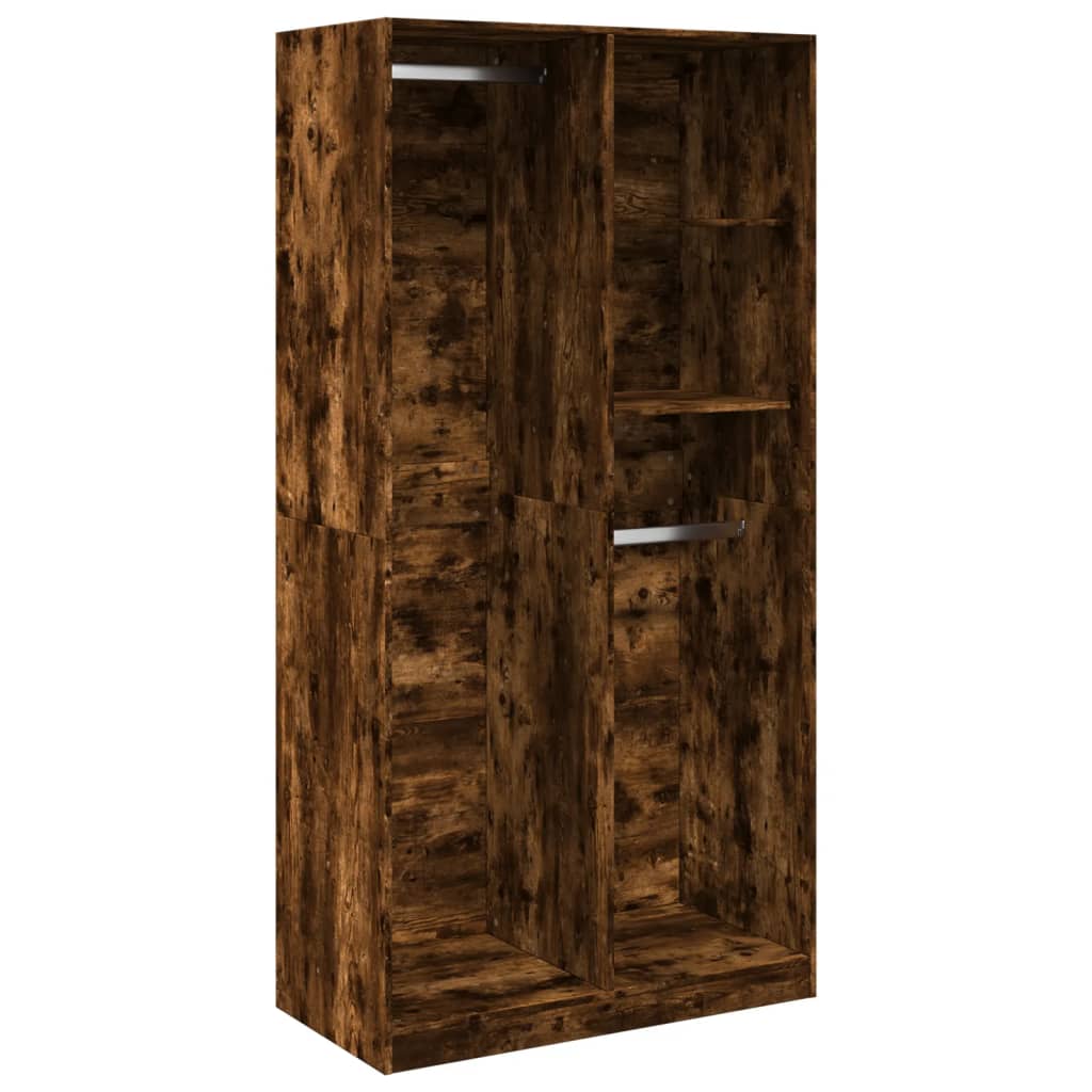 Armadio Rovere Fumo 100x50x200 cm in Legno Multistrato | homemem39