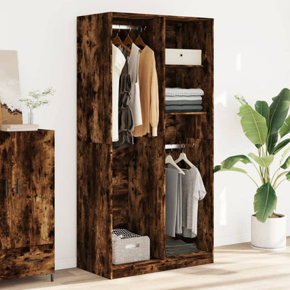 Armadio Rovere Fumo 100x50x200 cm in Legno Multistrato | homemem39