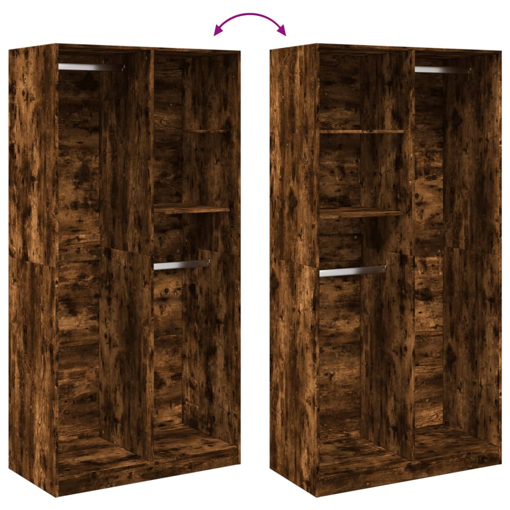 Armadio Rovere Fumo 100x50x200 cm in Legno Multistrato | homemem39