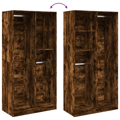 Armadio Rovere Fumo 100x50x200 cm in Legno Multistrato | homemem39