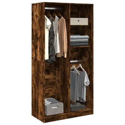 Armadio Rovere Fumo 100x50x200 cm in Legno Multistrato | homemem39