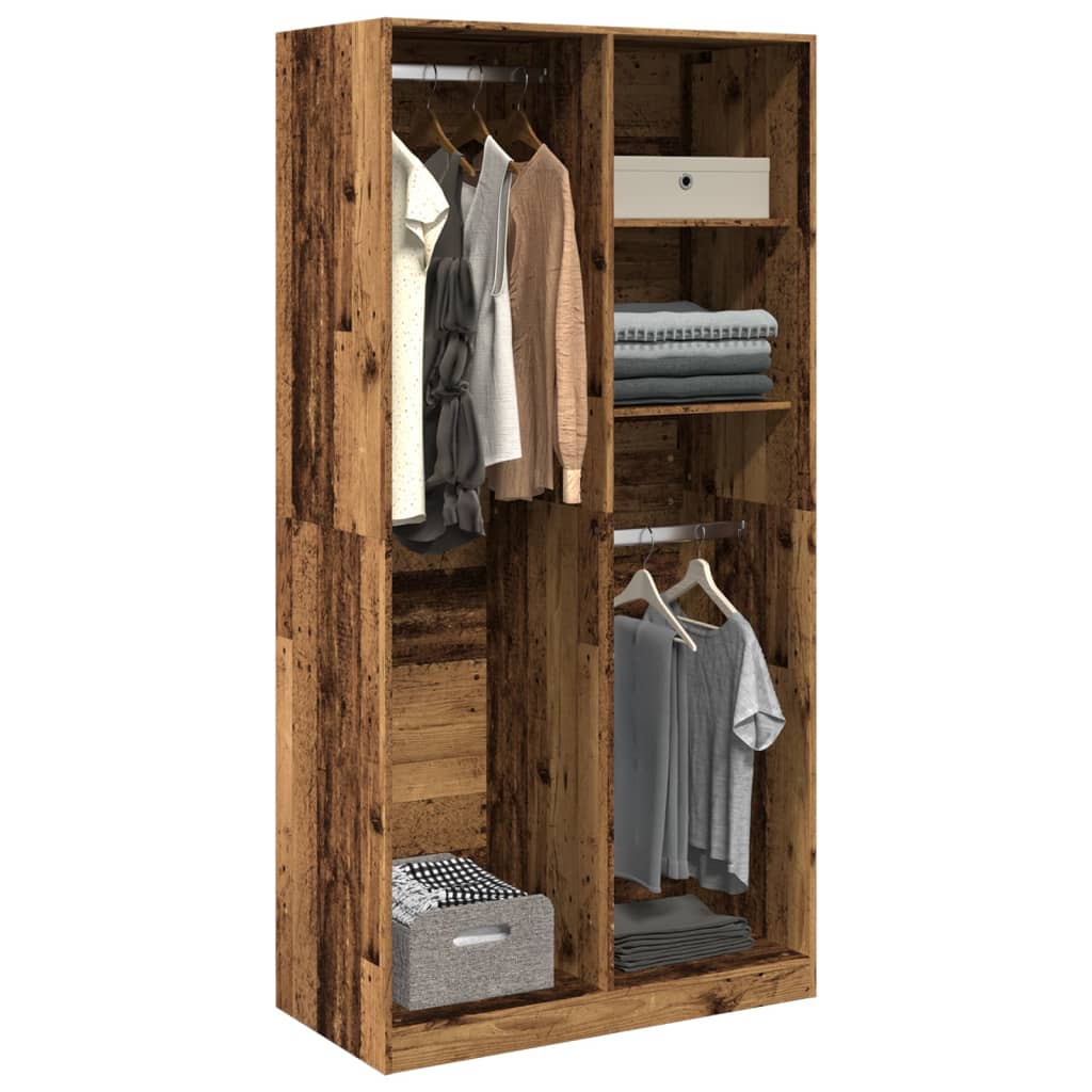 Armadio Legno Antico 100x50x200 cm in Legno Multistrato | homemem39
