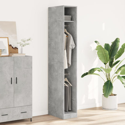 Armadio Grigio Cemento 30x50x200 cm in Legno Multistrato | homemem39