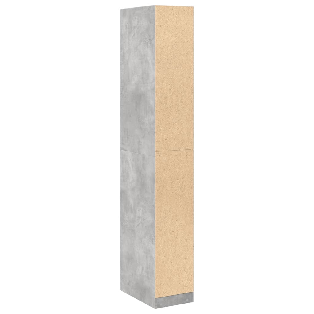 Armadio Grigio Cemento 30x50x200 cm in Legno Multistrato - homemem39