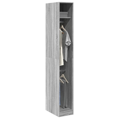 Armadio Grigio Sonoma 30x50x200 cm in Legno Multistrato | homemem39