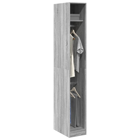 Armadio Grigio Sonoma 30x50x200 cm in Legno Multistrato | homemem39