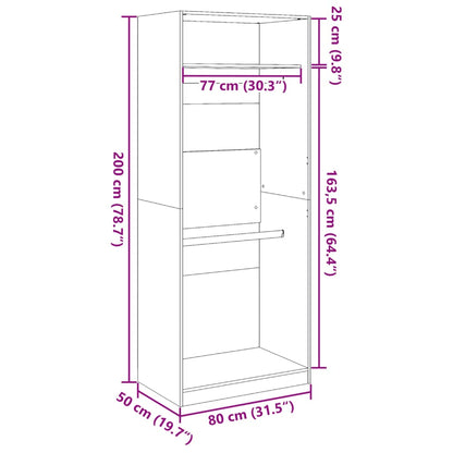 Armadio Bianco 80x50x200 cm in Legno Multistrato | homemem39