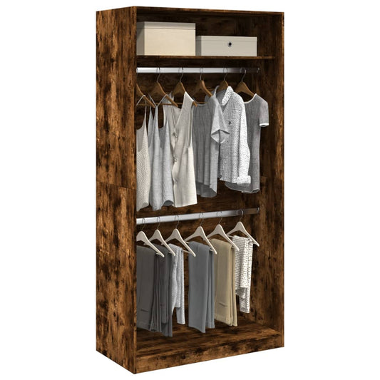 Armadio Rovere Fumo 100x50x200 cm in Legno Multistrato | homemem39