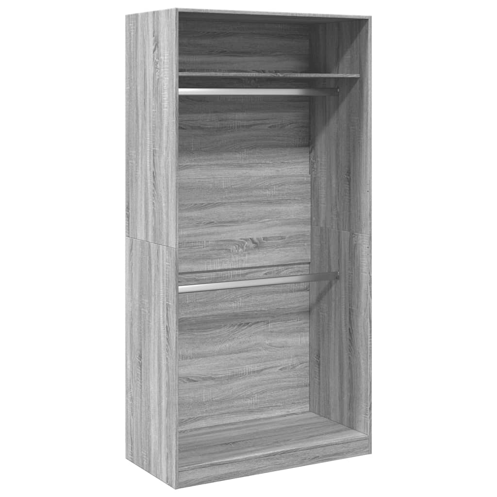 Armadio Grigio Sonoma 100x50x200 cm in Legno Multistrato | homemem39