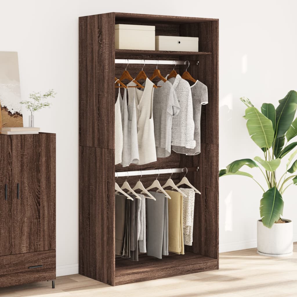 Armadio Rovere Marrone 100x50x200 cm in Legno Multistrato | homemem39