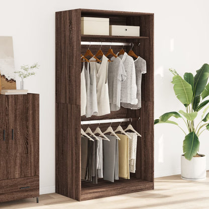 Armadio Rovere Marrone 100x50x200 cm in Legno Multistrato | homemem39