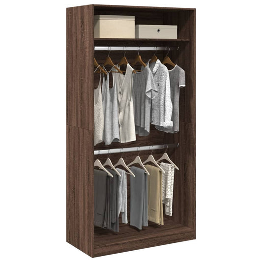 Armadio Rovere Marrone 100x50x200 cm in Legno Multistrato | homemem39