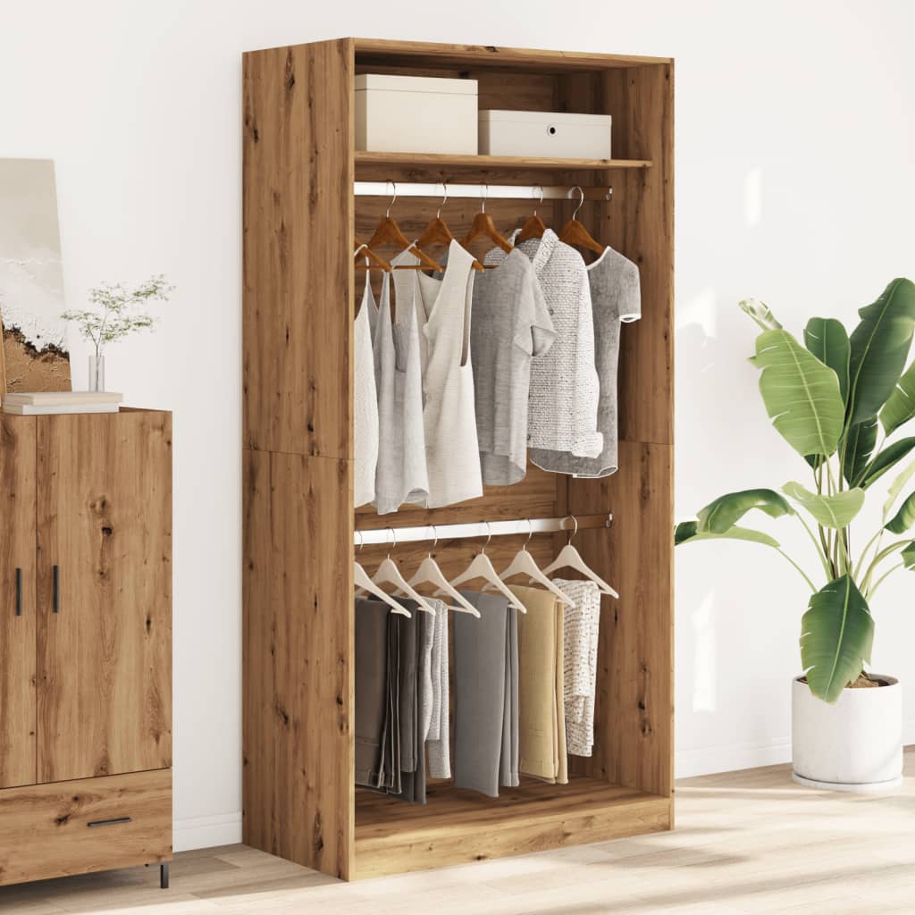 Armadio Rovere Artigianale 100x50x200 cm in Legno Multistrato | homemem39