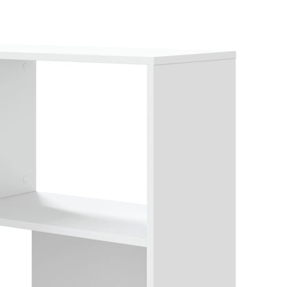 Libreria Angolare 4Ripiani Bianca 85x85x140cm Legno Multistrato