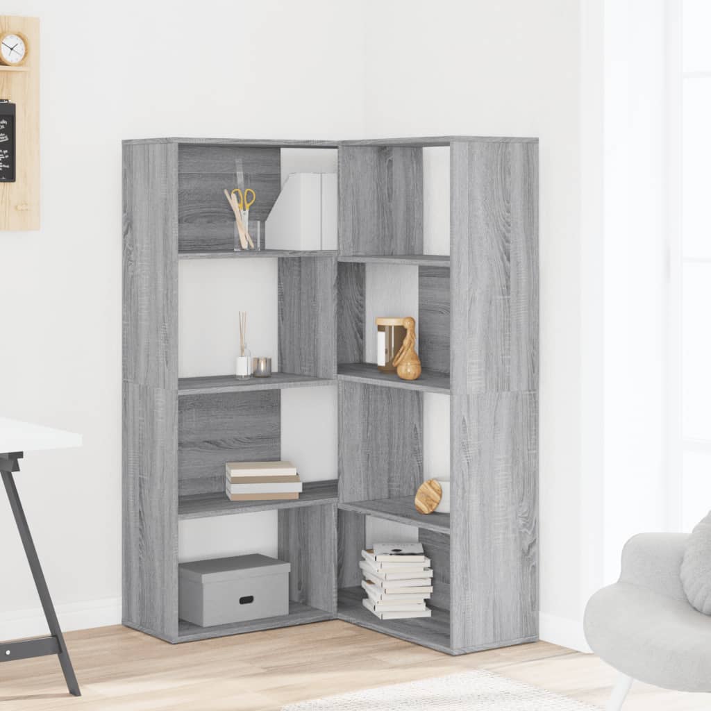 Libreria a 4 Ripiani Grigio Sonoma 85x85x140 cm in Truciolare