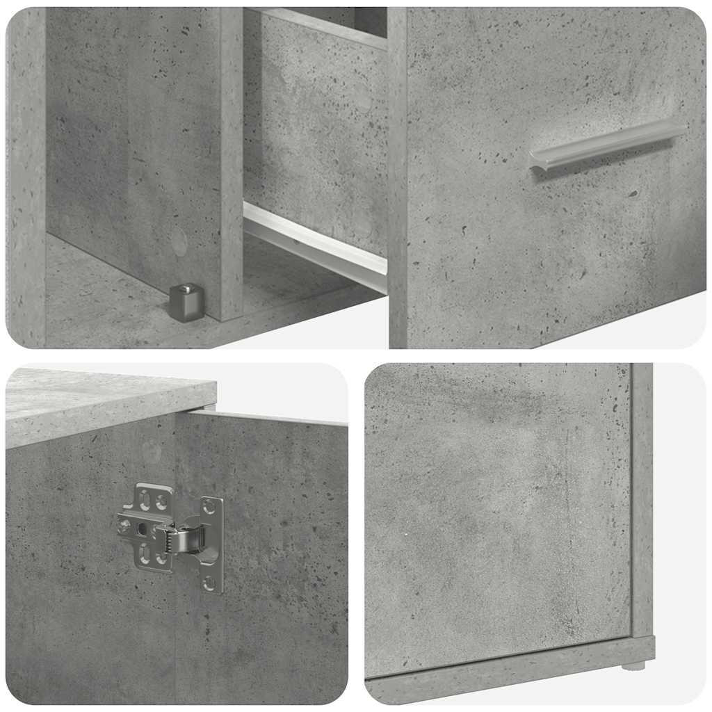 Mobile Angolare Grigio Cemento 160x40x45 cm in Truciolato