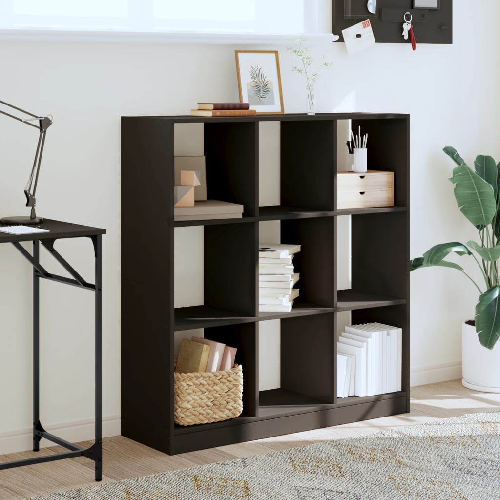 Libreria Nera 102x32x108 cm in Legno Multistrato