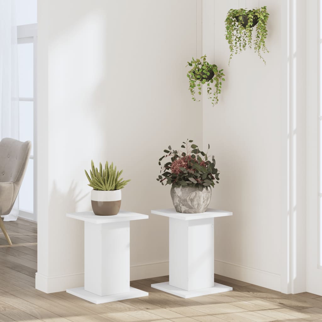 Supporti per Piante 2 pz Bianchi 30x30x40cm Legno Multistrato | homemem39