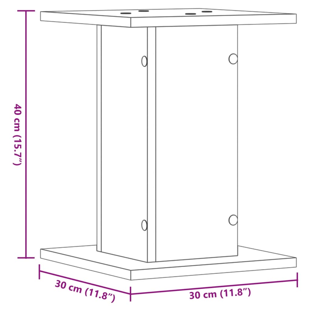 Supporti per Piante 2 pz Rovere Sonoma 17x17x60cm in Truciolato | homemem39