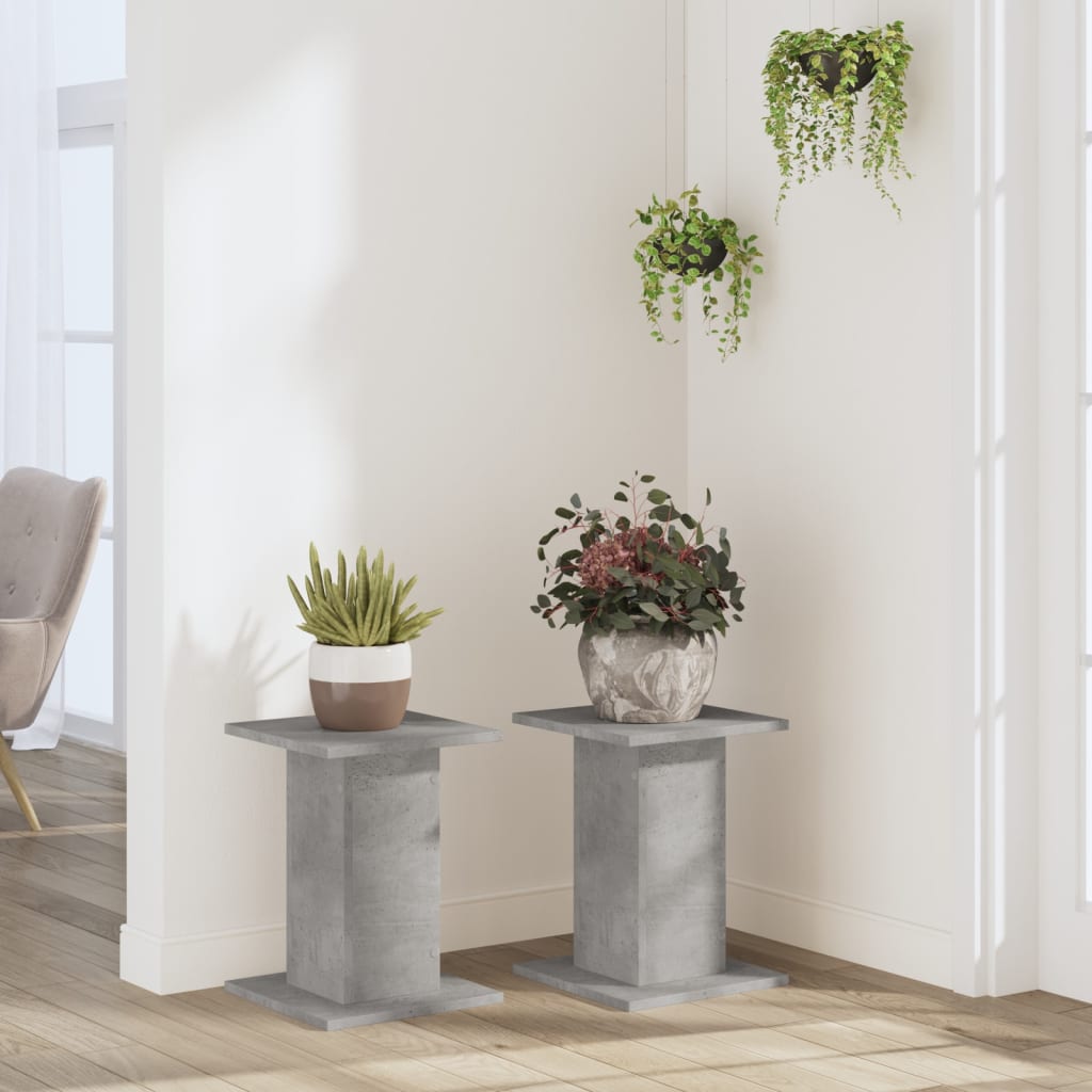 Supporti per Piante 2 pz Grigio Cemento 30x30x50 cm Truciolato | homemem39