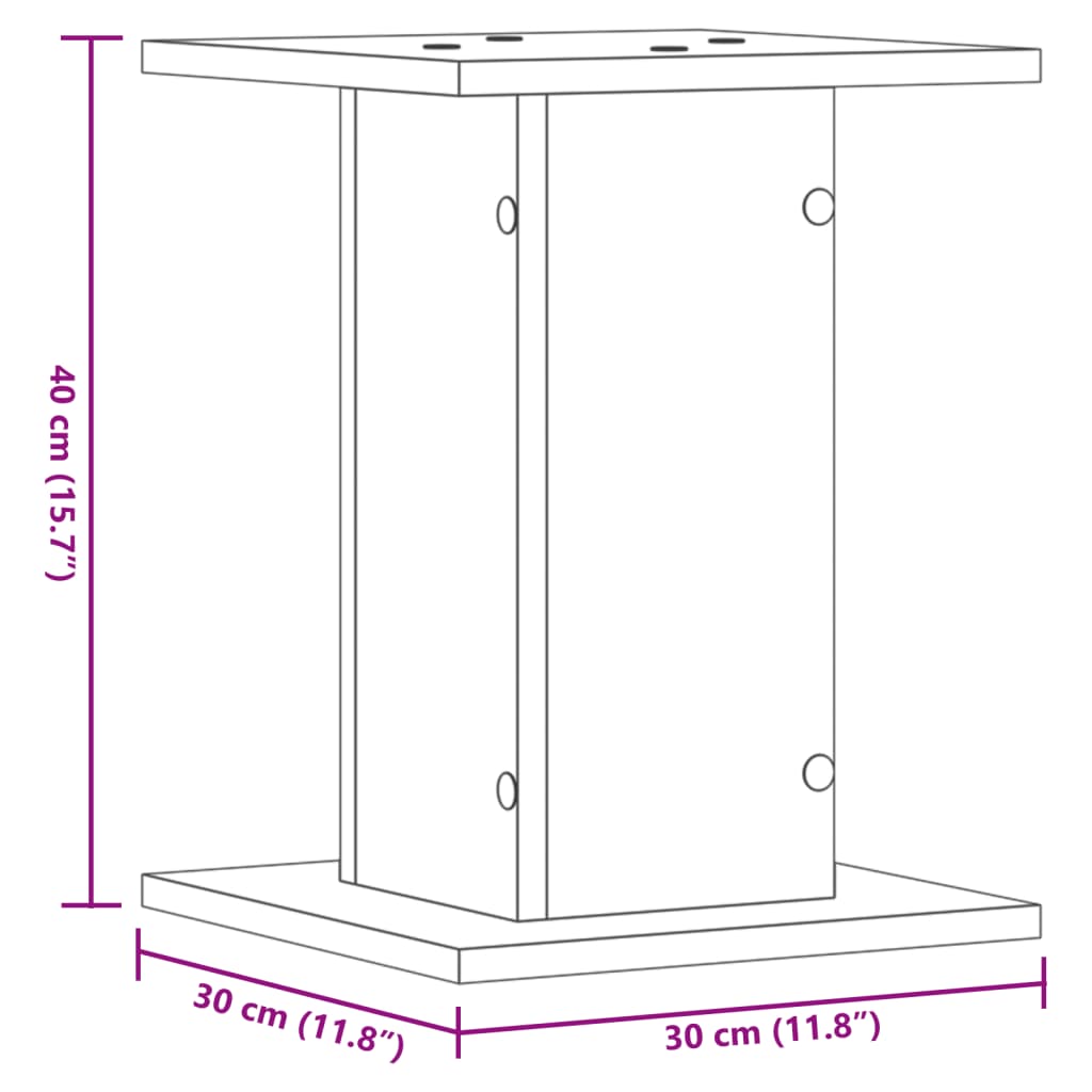 Supporti per Piante 2 pz Rovere Marrone 30x30x40 cm Truciolato | homemem39