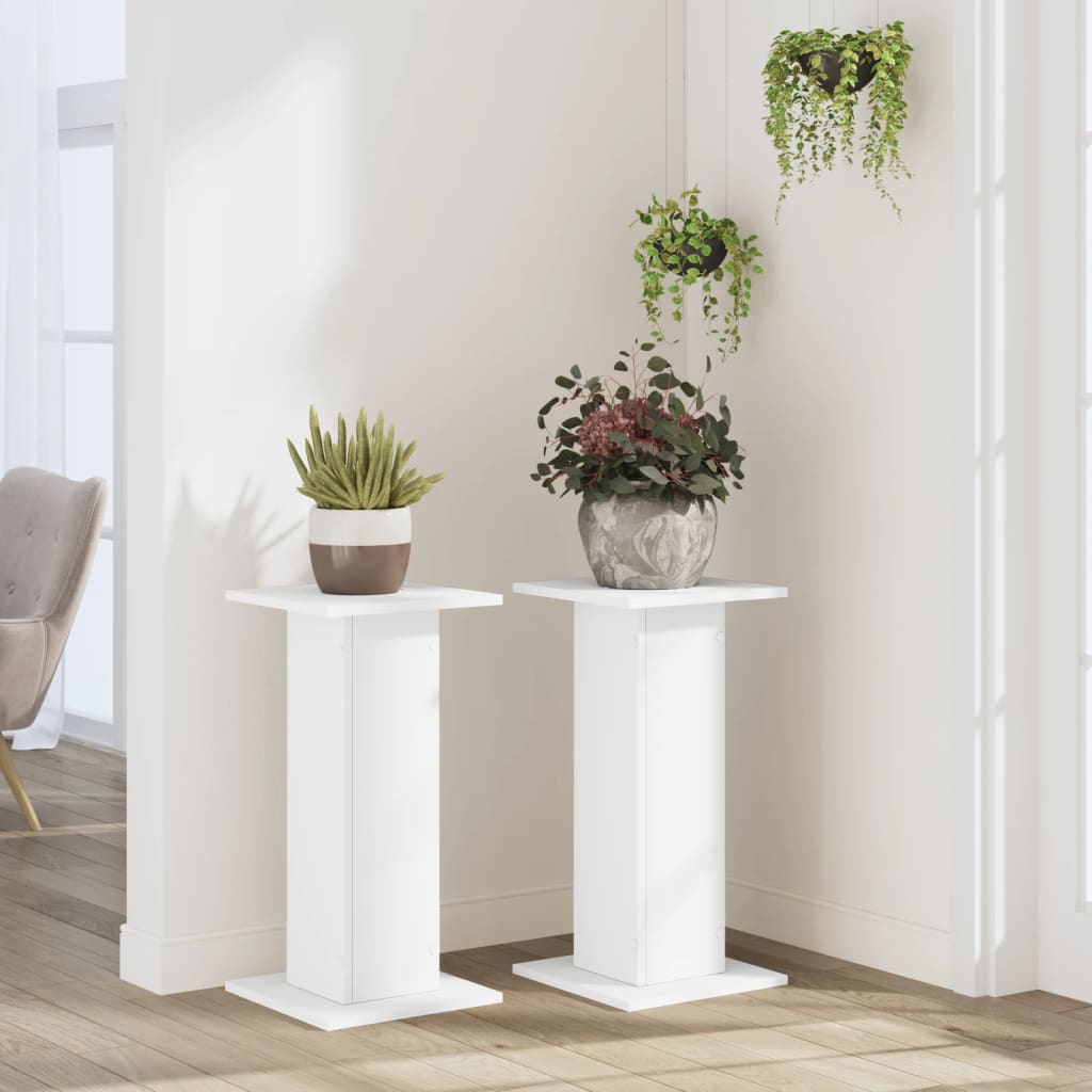 Supporti per Piante 2 pz Bianchi 30x30x60 cm Legno Multistrato | homemem39