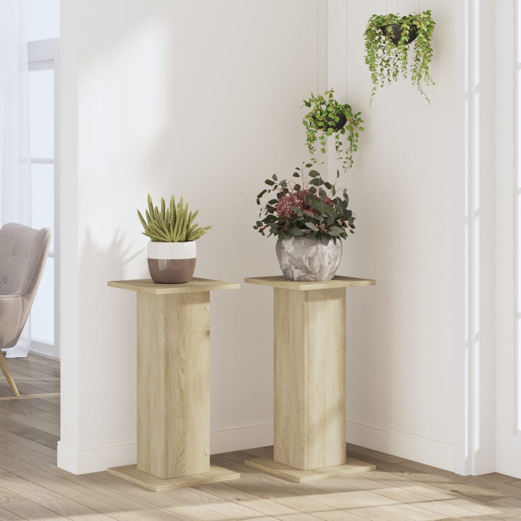 Supporti per Piante 2 pz Rovere Sonoma 30x30x60cm in Truciolato | homemem39