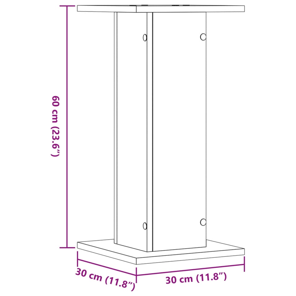 Supporti per Piante 2 pz Rovere Sonoma 30x30x60cm in Truciolato | homemem39