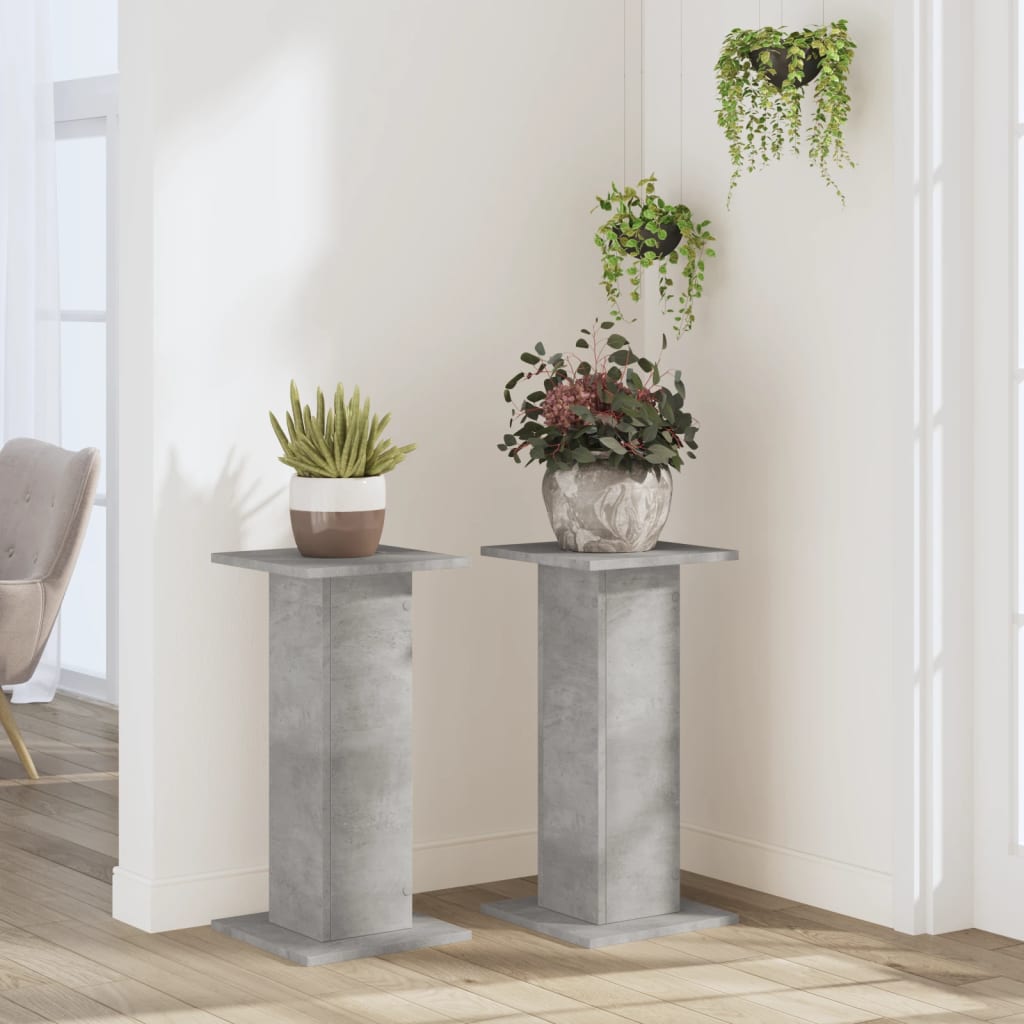 Supporti per Piante 2 pz Grigio Cemento 30x30x60 cm Truciolato | homemem39