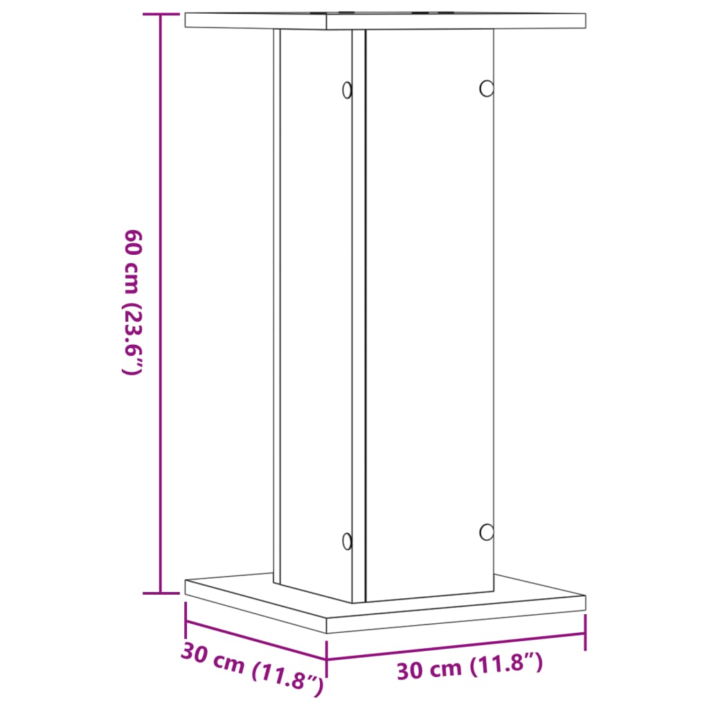 Supporti per Piante 2 pz Rovere Fumo 30x30x60 cm in Truciolato | homemem39